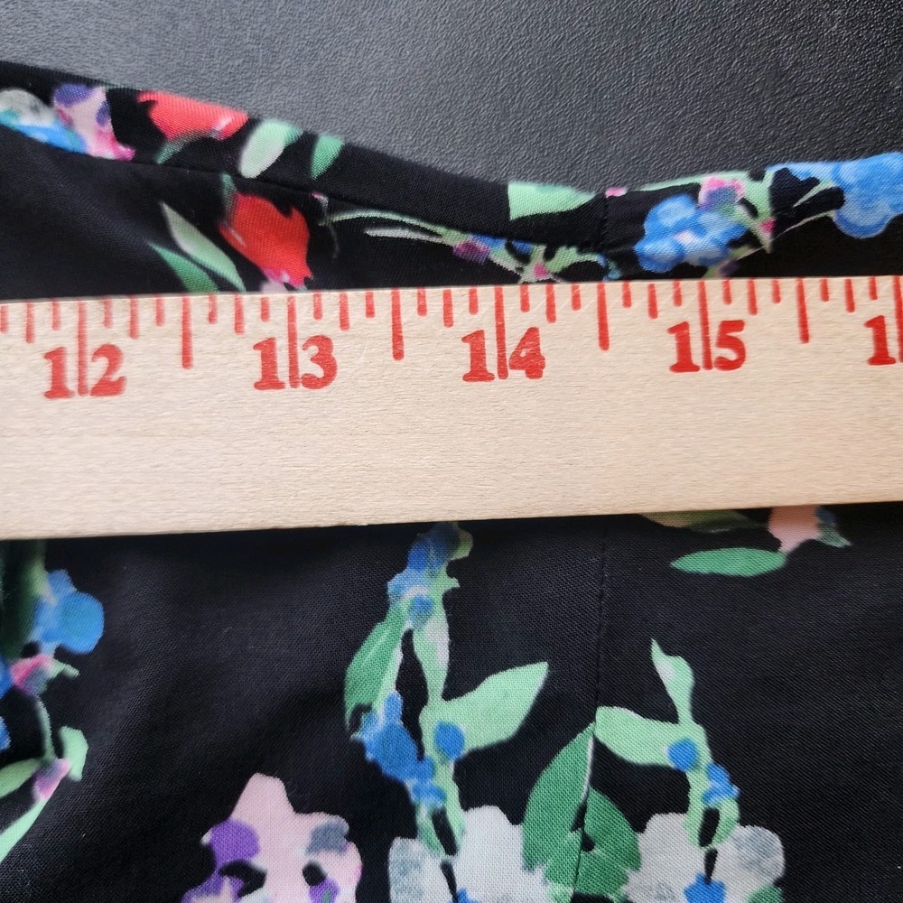 Anthropologie Romantic Ruffle Blouse Black Floral S - Picture 12 of 16